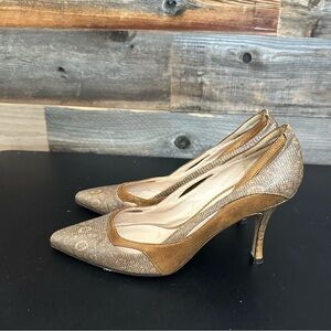 ISAAC Made in Italy Bronze Snakeskin Women’s Heeled Pumps size 8.5B